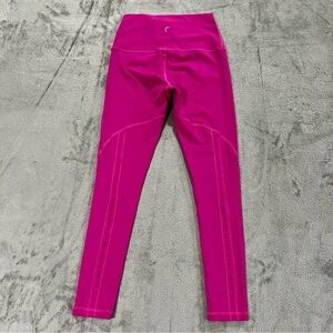 Zyia Active Brilliant Hi-Rise 7/8 Fuchsia Pink Calf Cut Out Legging SZ 4 Workout